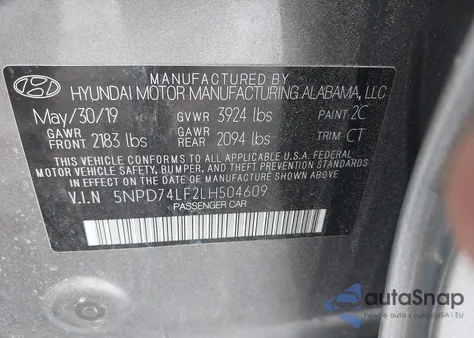 2020 Hyundai Elantra Se из США, поврежденный, VIN 5NPD74LF2LH504609